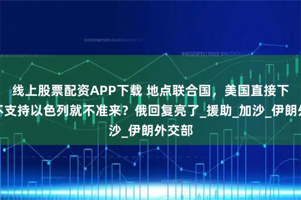 线上股票配资APP下载 地点联合国，美国直接下令，不支持以色列就不准来？俄回复亮了_援助_加沙_伊朗外交部
